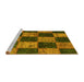 Sideview of Machine Washable Patchwork Yellow Transitional Rug, wshcon1455yw