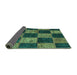 Sideview of Patchwork Turquoise Transitional Rug, con1455turq