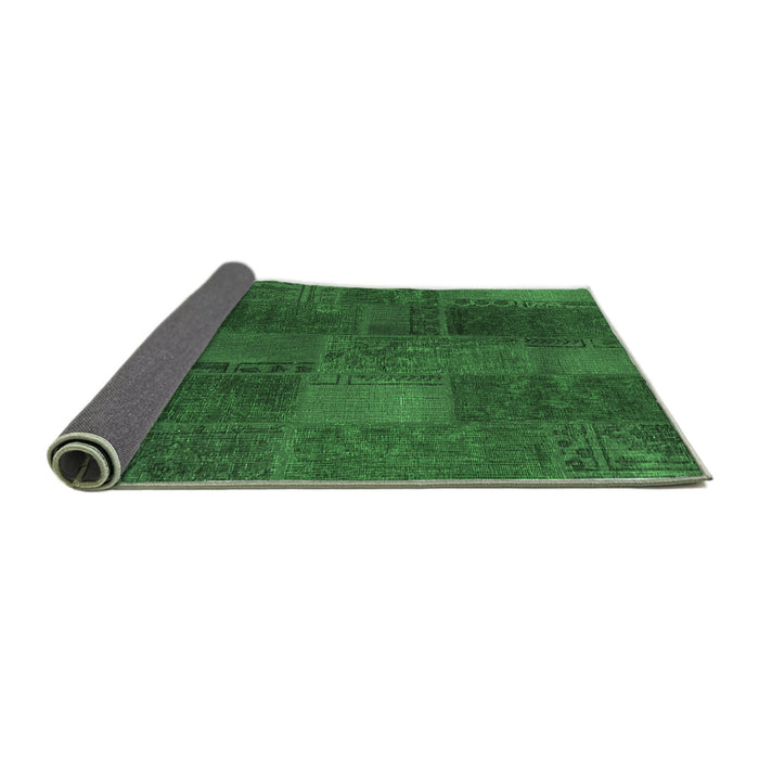 Sideview of Patchwork Emerald Green Transitional Rug, con1456emgrn