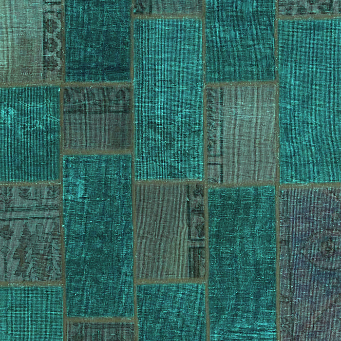 Patchwork Turquoise Transitional Rug, con1456turq