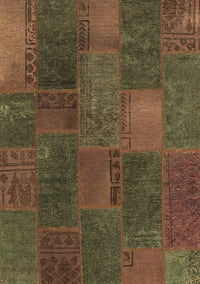 Patchwork Brown Transitional Rug, con1456brn