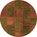 Square Patchwork Orange Transitional Rug, con1456org