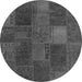 Machine Washable Patchwork Gray Transitional Rug, wshcon1456gry