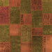 Round Machine Washable Patchwork Orange Transitional Area Rugs, wshcon1456org