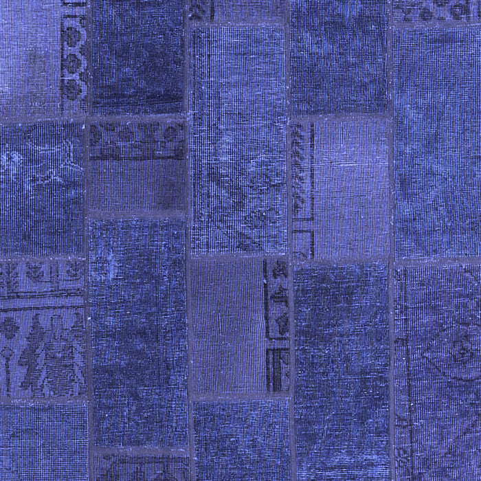 Machine Washable Patchwork Blue Transitional Rug, wshcon1456blu