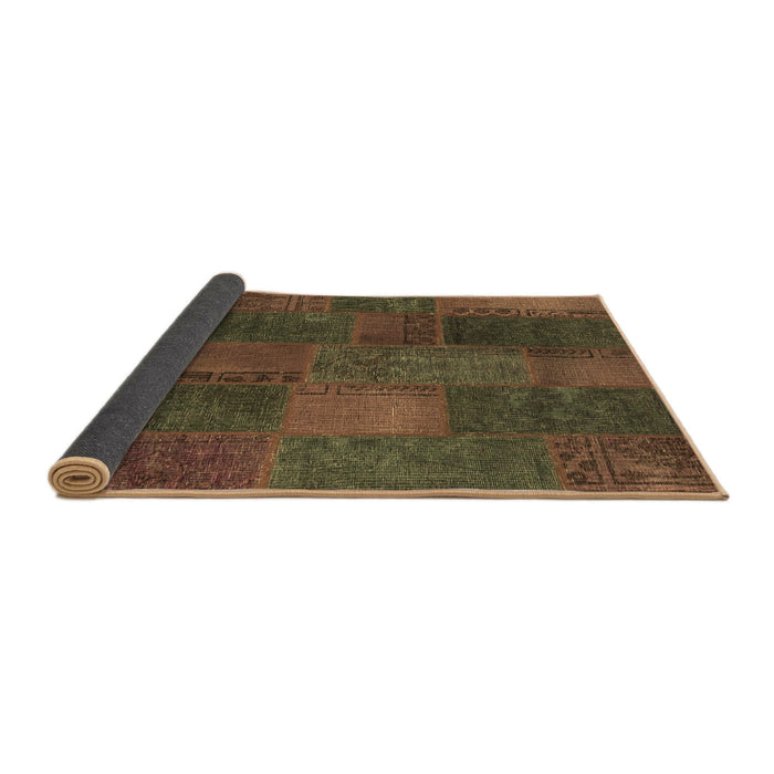 Sideview of Patchwork Brown Transitional Rug, con1456brn