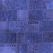 Square Patchwork Blue Transitional Rug, con1456blu