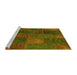 Sideview of Machine Washable Patchwork Yellow Transitional Rug, wshcon1456yw