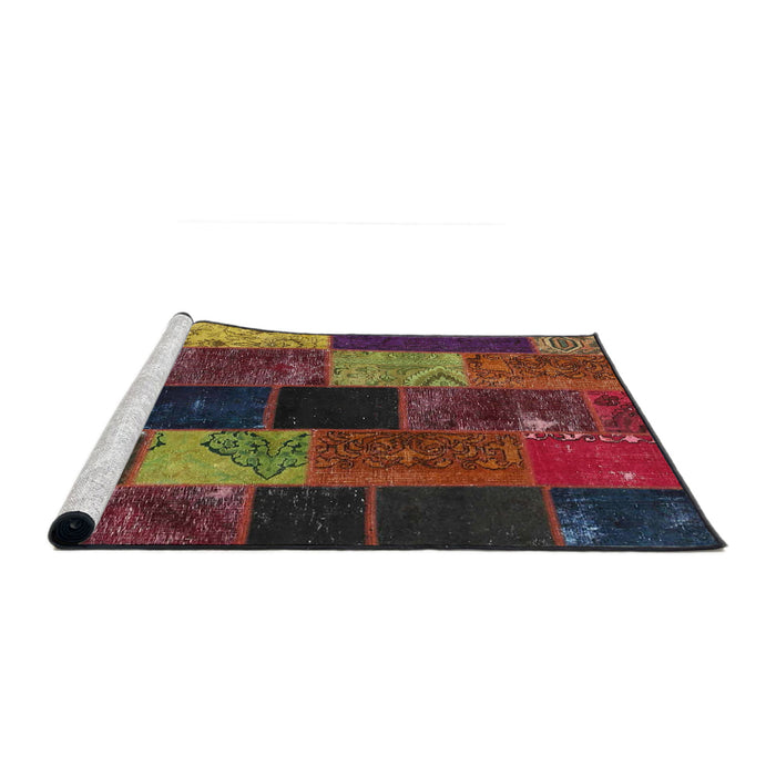 Serging Thickness of Machine Washable Contemporary Sienna Brown Rug, wshcon1457