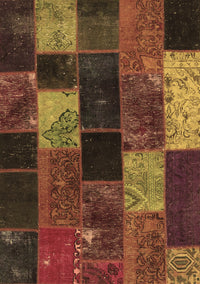 Patchwork Brown Transitional Rug, con1457brn