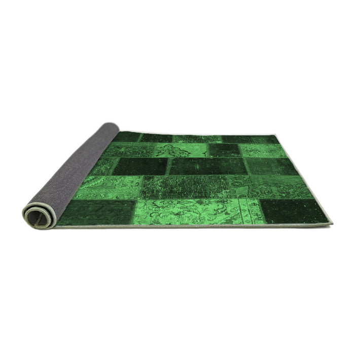 Sideview of Patchwork Emerald Green Transitional Rug, con1457emgrn