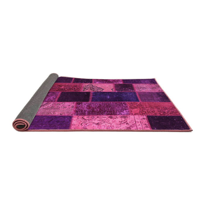Sideview of Patchwork Pink Transitional Rug, con1457pnk