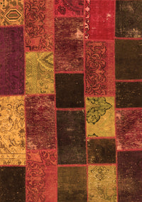 Patchwork Orange Transitional Rug, con1457org