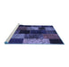 Sideview of Machine Washable Patchwork Blue Transitional Rug, wshcon1457blu