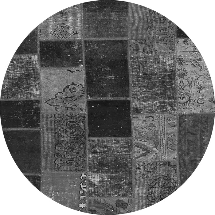 Machine Washable Patchwork Gray Transitional Rug, wshcon1457gry