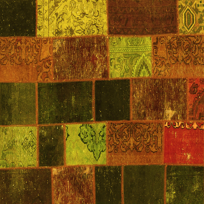 Square Patchwork Yellow Transitional Rug, con1457yw