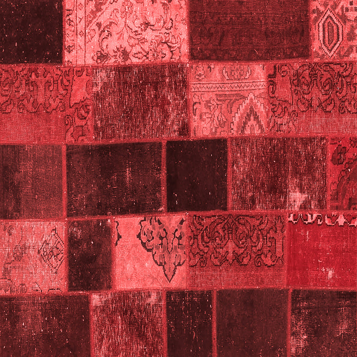 Machine Washable Patchwork Red Transitional Rug, wshcon1457red