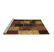 Sideview of Machine Washable Patchwork Brown Transitional Rug, wshcon1457brn