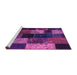 Sideview of Machine Washable Patchwork Purple Transitional Area Rugs, wshcon1457pur