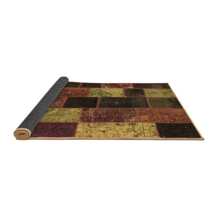 Sideview of Patchwork Brown Transitional Rug, con1457brn
