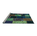 Sideview of Machine Washable Patchwork Light Blue Transitional Rug, wshcon1457lblu