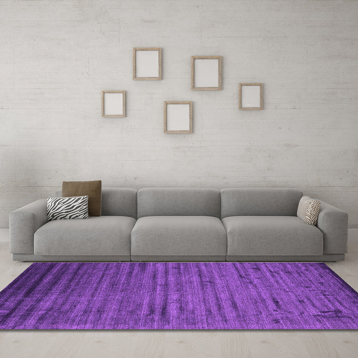 Machine Washable Abstract Purple Contemporary Area Rugs in a Living Room, wshcon1458pur