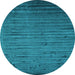 Round Abstract Light Blue Contemporary Rug, con1458lblu