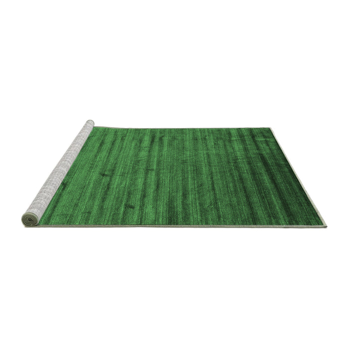 Sideview of Machine Washable Abstract Emerald Green Contemporary Area Rugs, wshcon1458emgrn