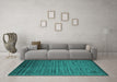 Machine Washable Abstract Turquoise Contemporary Area Rugs in a Living Room,, wshcon1458turq