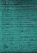 Machine Washable Abstract Turquoise Contemporary Area Rugs, wshcon1458turq