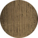 Round Abstract Brown Contemporary Rug, con1458brn