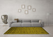 Machine Washable Abstract Yellow Contemporary Rug in a Living Room, wshcon1458yw