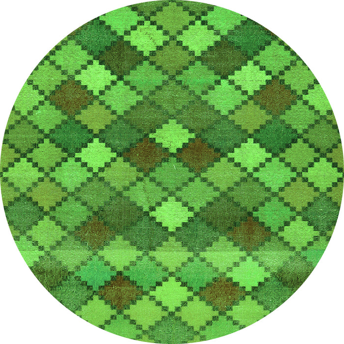 Square Abstract Green Contemporary Rug, con1459grn