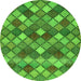 Square Abstract Green Contemporary Rug, con1459grn