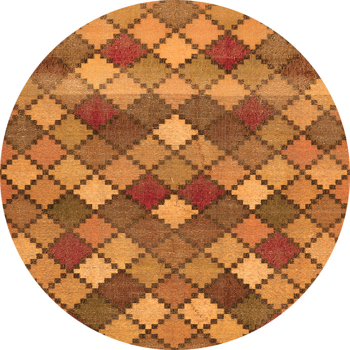 Square Abstract Orange Contemporary Rug, con1459org