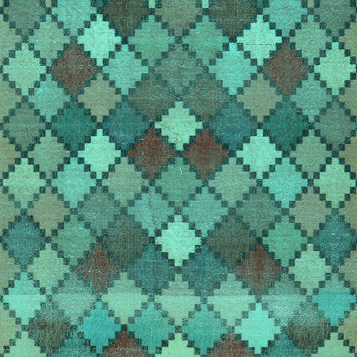 Machine Washable Abstract Turquoise Contemporary Area Rugs, wshcon1459turq