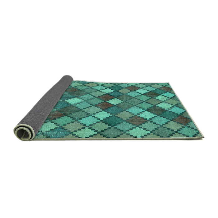 Sideview of Abstract Turquoise Contemporary Rug, con1459turq