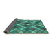 Sideview of Abstract Turquoise Contemporary Rug, con1459turq