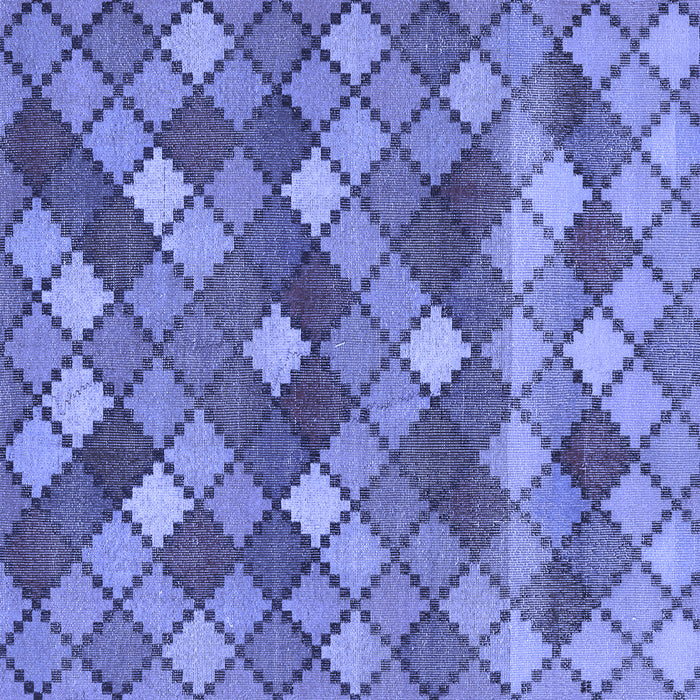 Square Abstract Blue Contemporary Rug, con1459blu