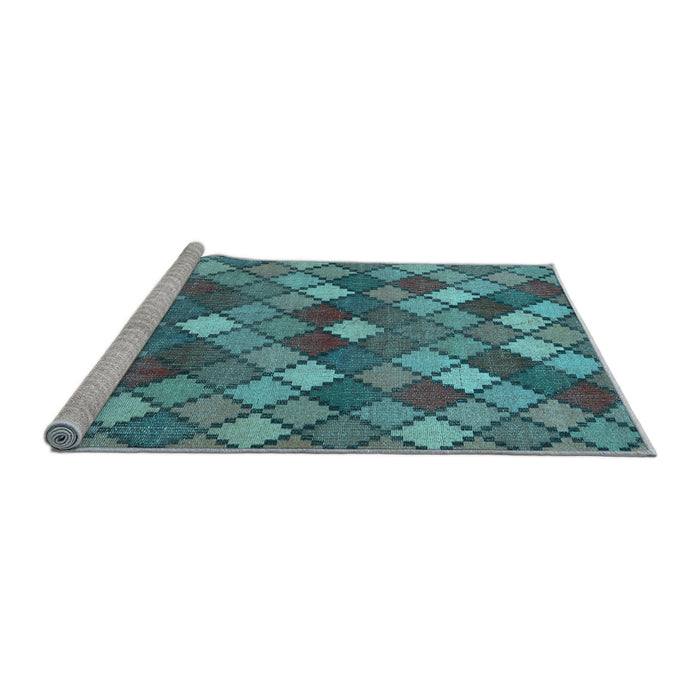 Sideview of Machine Washable Abstract Light Blue Contemporary Rug, wshcon1459lblu