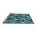 Sideview of Machine Washable Abstract Light Blue Contemporary Rug, wshcon1459lblu