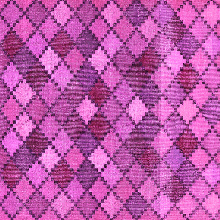 Square Machine Washable Abstract Pink Contemporary Rug, wshcon1459pnk