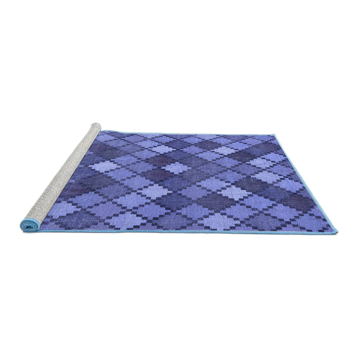Sideview of Machine Washable Abstract Blue Contemporary Rug, wshcon1459blu