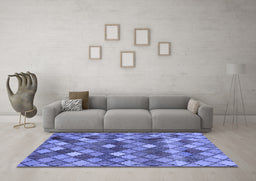 Machine Washable Abstract Blue Contemporary Rug in a Living Room, wshcon1459blu