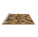 Sideview of Machine Washable Abstract Brown Contemporary Rug, wshcon1459brn