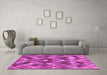 Machine Washable Abstract Pink Contemporary Rug in a Living Room, wshcon1459pnk