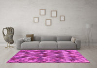 Machine Washable Abstract Pink Contemporary Rug, wshcon1459pnk