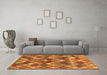 Machine Washable Abstract Orange Contemporary Area Rugs in a Living Room, wshcon1459org