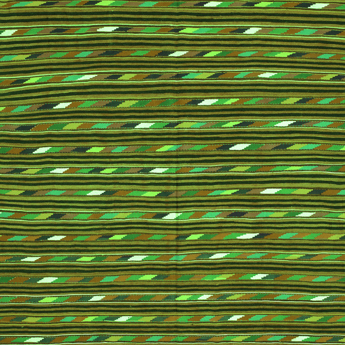 Serging Thickness of Machine Washable Oriental Green Traditional Area Rugs, wshcon145grn