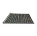 Sideview of Machine Washable Oriental Light Blue Traditional Rug, wshcon145lblu